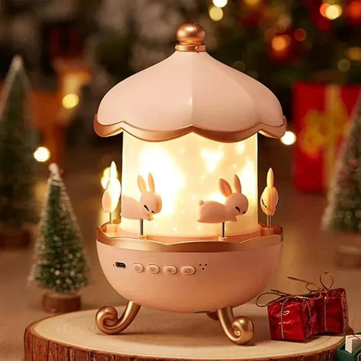 Bunny Night Light Projector – Rotating LED Star Lamp for Kids Room