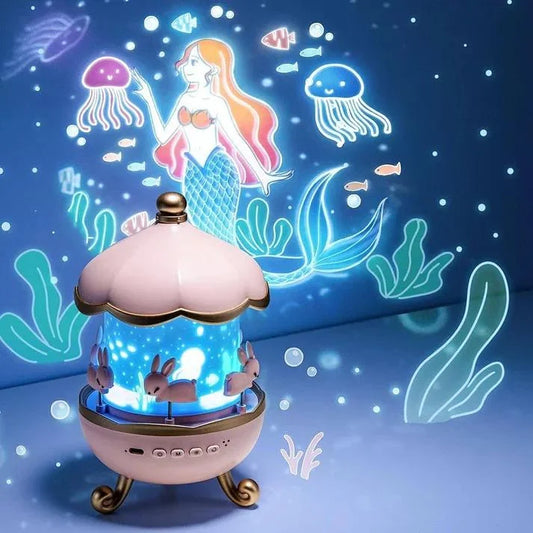 Bunny Night Light Projector – Rotating LED Star Lamp for Kids Room