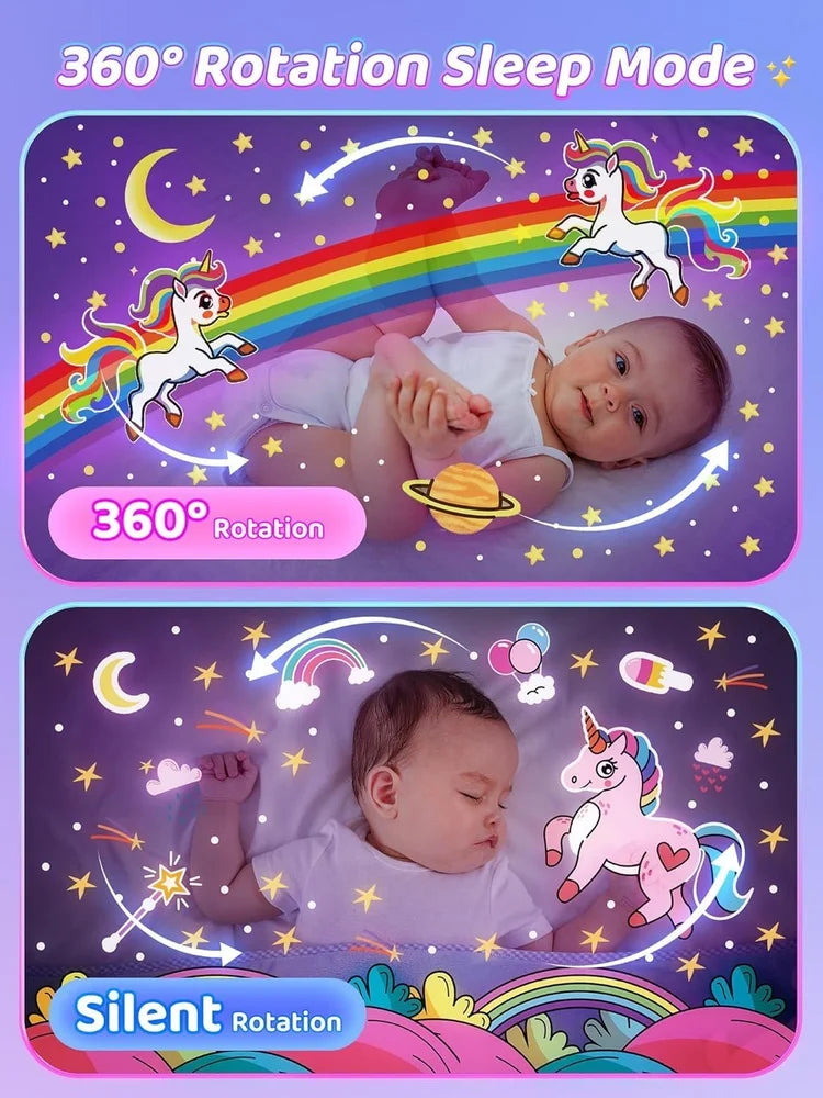 Bunny Night Light Projector – Rotating LED Star Lamp for Kids Room