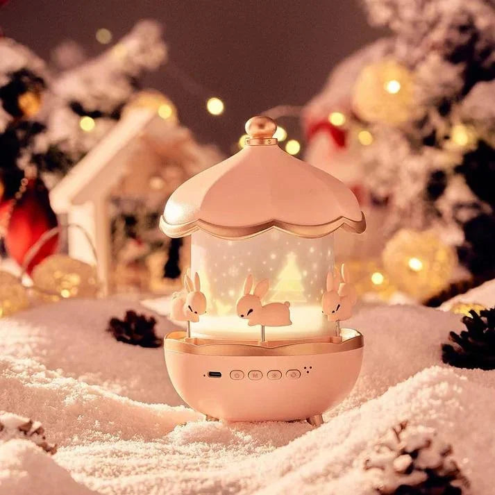 Bunny Night Light Projector – Rotating LED Star Lamp for Kids Room
